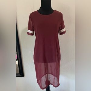 Sheer Sporty Red Dress